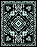 Neo Mint Black Geometric Diamond Rug