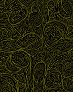 Gold Swirl Abstract Botanical Rug