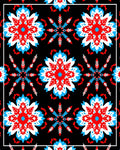 Red White Blue Floral Starburst Rug
