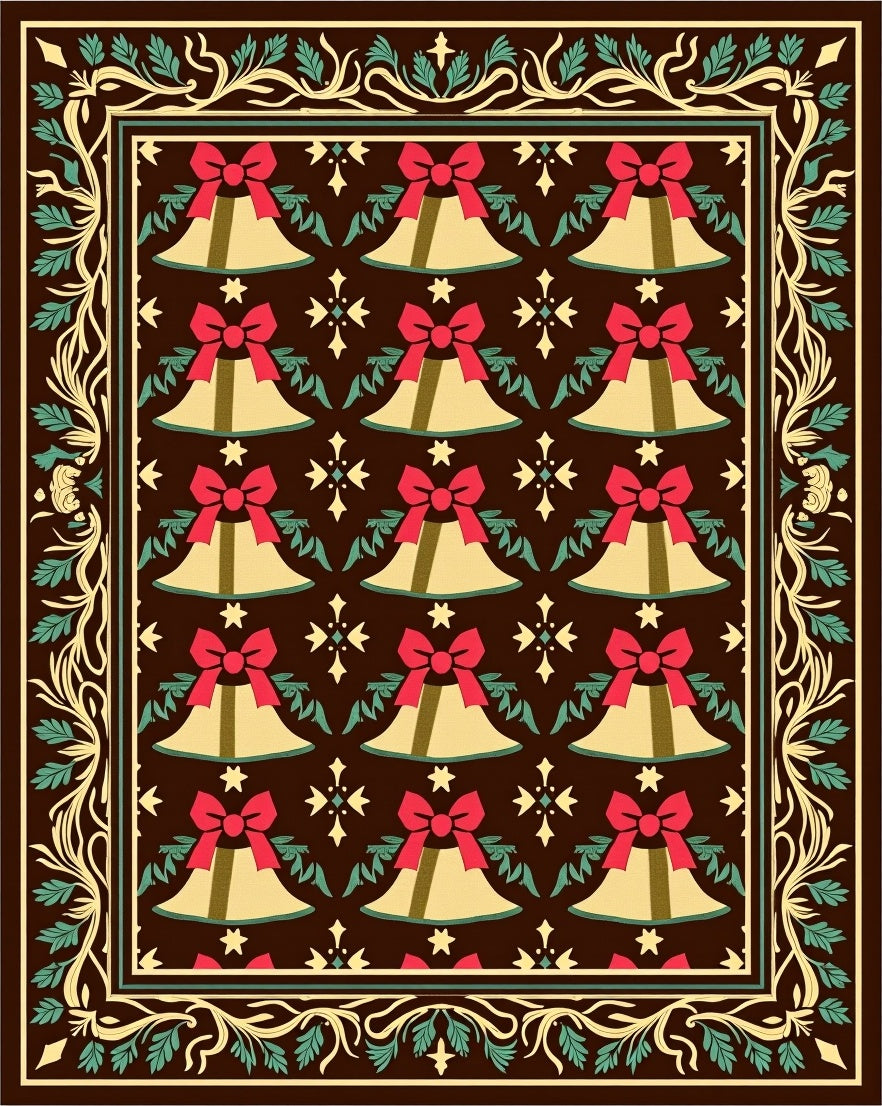 Ornate Bell Garland Border Rug