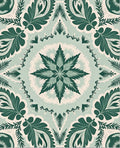 Emerald Green Floral Medallion Mandala Rug