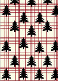 Holiday Plaid Black Tree Collage Rug
