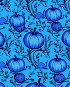 Blue Pumpkin Vine Seamless Repeat Rug