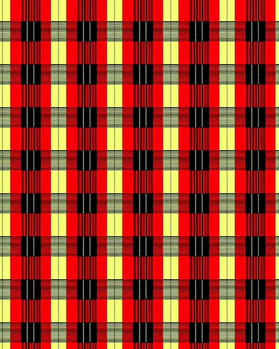 Bold Red Yellow Plaid Squares Rug