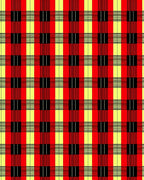 Bold Red Yellow Plaid Squares Rug