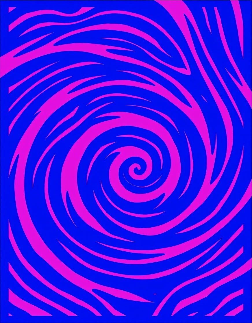Electric Blue Pink Swirl Rug