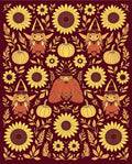 Golden Sunflower Witchy Autumn Medley Rug