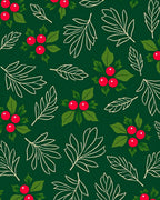 Holiday Holly Berry Leaf Garland Rug