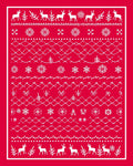 Rustic Red Reindeer Snowflake Garland Rug