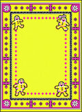 Yellow Gingerbread Men Border Rug