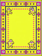 Yellow Gingerbread Men Border Rug