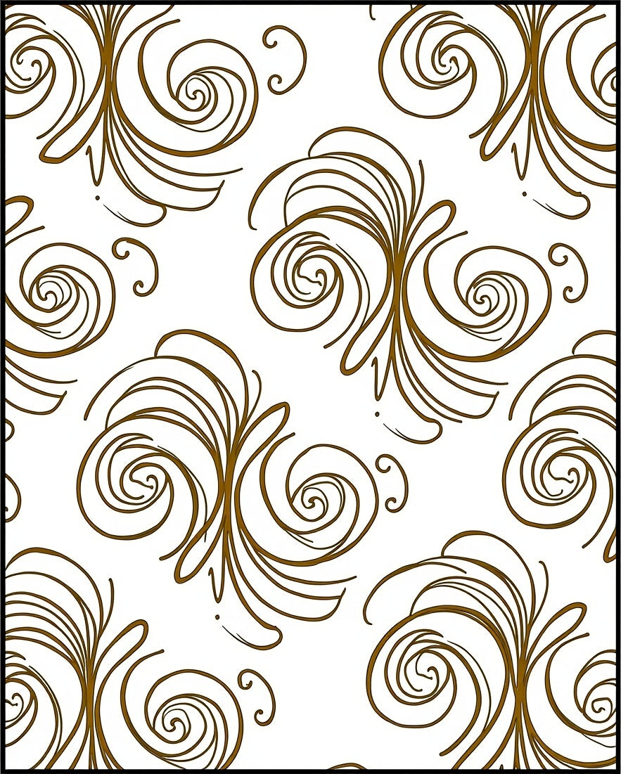 Brown Swirl Flourish Repeating Rug