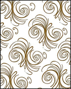 Brown Swirl Flourish Repeating Rug
