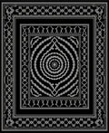Ornate Black and White Geometric Mandala Rug