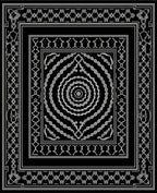 Ornate Black and White Geometric Mandala Rug
