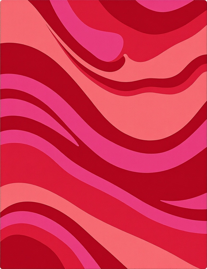 Crimson Pink Swirl Fluid Abstract Rug