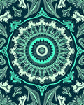Teal Burst Mandala Floral Rug