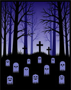 Spooky Gothic Ghost Cemetery Forest Rug