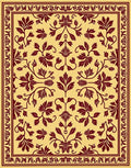 Amber Red Floral Vine Medallion Rug