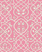 Pink White Floral Trellis Rug