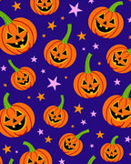 Happy Orange Pumpkin Stars Background Rug