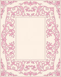 Delicate Pink Ornate Frame Rug