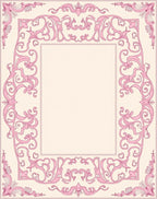 Delicate Pink Ornate Frame Rug