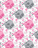 Pink Gray Abstract Splatter Cloud Rug