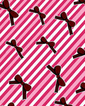 Maroon Bows On Pink Stripe Background Rug