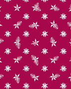 Crimson White Star Leaf Arrangement Rug