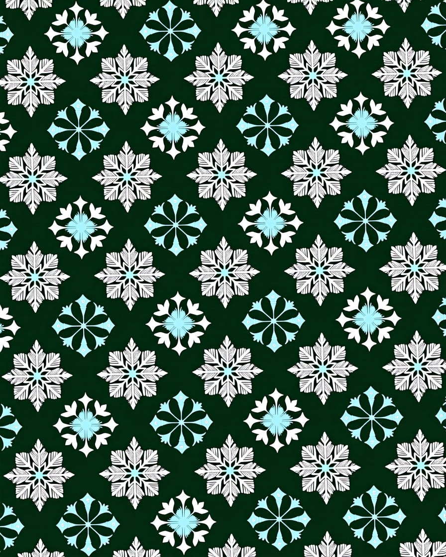 Dark Green Snowflake Medallion Rug