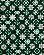 Dark Green Snowflake Medallion Rug