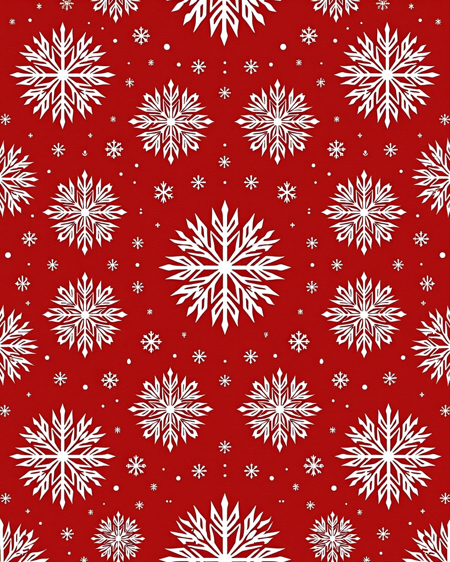 Classic White Snowflake Snowfall Rug
