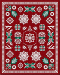 Crimson Snowflake Holly Festive Rug