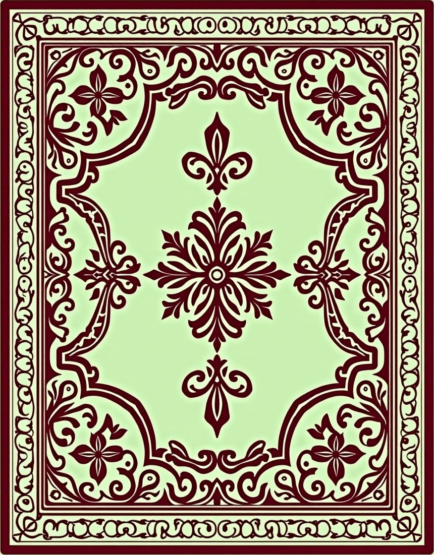 Victorian Plum Floral Medallion Rug