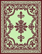 Victorian Plum Floral Medallion Rug