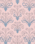 Pale Pink Blue Acanthus Scrolls Rug