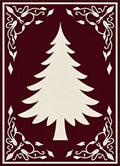 Crimson Ivory Pine Woodland Border Rug