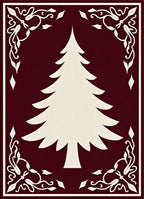 Crimson Ivory Pine Woodland Border Rug