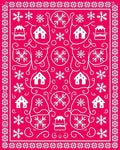 Vibrant Pink Winter Village Snowflakes Rug