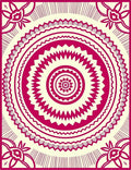 Crimson Mandala Sunburst Medallion Rug
