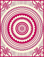 Crimson Mandala Sunburst Medallion Rug