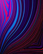 Vibrant Electric Swirl Fluid Lines Rug