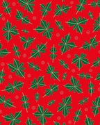 Crimson Green Maple Leaf Scatter Rug