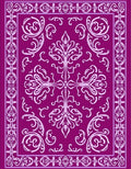Ornate Magenta Floral Medallion Rug