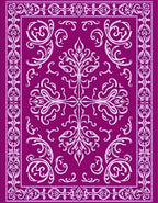 Ornate Magenta Floral Medallion Rug