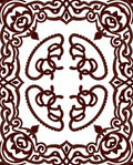 Ornate Maroon Scrollwork Interior Motif Rug