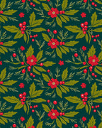 Festive Red Holly Berry Floral Rug