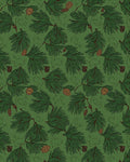 Forest Green Pinecone Branches Repeat Rug