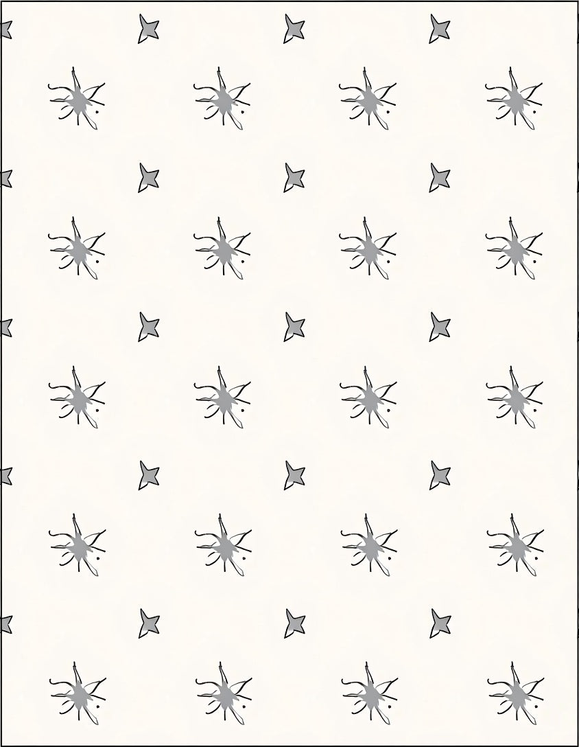 Gray Twig Star Organic Lattice Rug